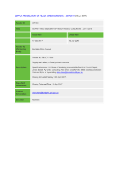 SUPPLY AND DELIVERY OF READY MIXED CONCRETE &ndash; 2017