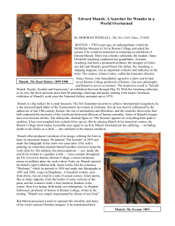 Edvard Munch A Searcher for Wonder in a World Overturned