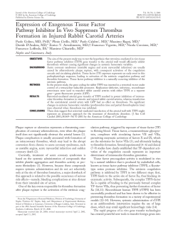 Expression of exogenous tissue factor pathway inhibitor in