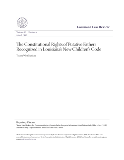 The Constitutional Rights of Putative Fathers Recognized in