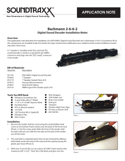 APPLICATION NOTE Bachmann 2-6-6-2