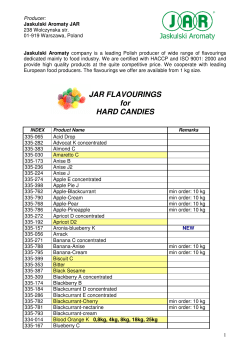 JAR FLAVOURINGS for HARD CANDIES