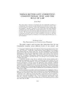 things better left unwritten?: constitutional text and the rule of law