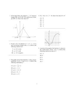 1. In the figure below, the graph of y = kx 2 intersects triangle ABC at