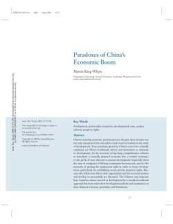 Paradoxes of China`s Economic Boom