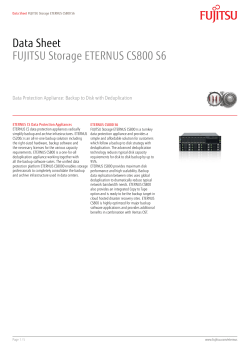 Data Sheet FUJITSU Storage ETERNUS CS800 S6