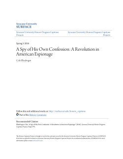 A Spy of His Own Confession: A Revolution in American