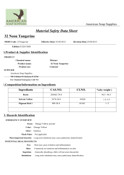 Neon Tangerine Material Safety Data Sheet