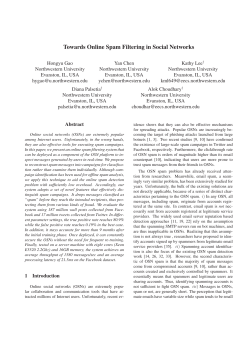 Towards Online Spam Filtering in Social Networks
