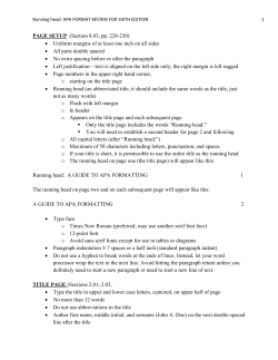 PAGE SETUP (Section 8.03, pp. 228-230) &bull; Uniform margins of at