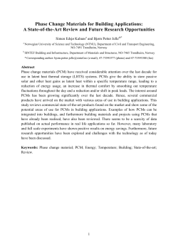 Phase Change Materials for Building Applications: A