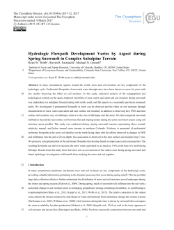Hydrologic Flowpath Development Varies by Aspect during Spring