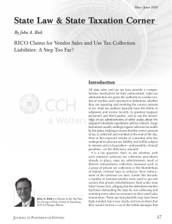 RICO Claims for Vendor Sales and Use Tax Collection Liabilities