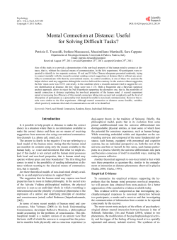 Mental Connection at Distance: Useful for Solving Difficult Tasks?