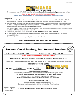 Shuttle Coupon - Panama Canal Society
