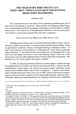 Migratory Bird Treaty Act: Steel Shot versus Lead Shot for Hunting