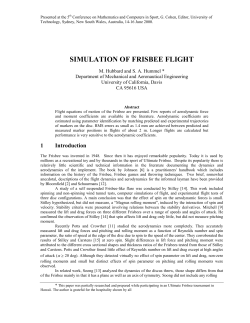 SIMULATION OF FRISBEE FLIGHT