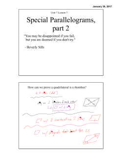 Special Parallelograms, part 2
