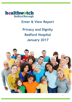 Privacy and Dignity Report - Healthwatch Bedford Borough