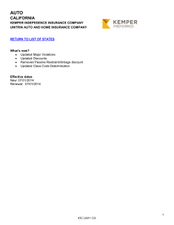 Kemper Preferred Auto Underwriting Manual