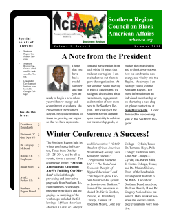 Summer 2015 Newsletter - Southern Region of the National Council