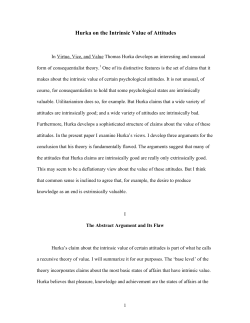 Hurka on the Intrinsic Value of Attitudes