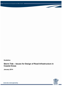 Storm Tide - Issues for Design of Road Infrastructure in Coastal Areas