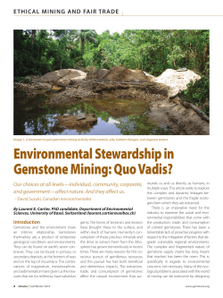 Environmental Stewardship in Gemstone Mining: Quo Vadis?