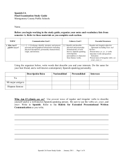 Spanish 2A - Montgomery County Public Schools