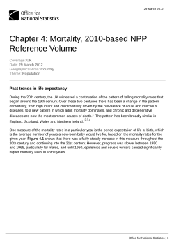 Mortality, 2010-based NPP Reference Volume