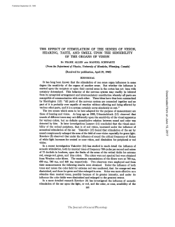 THE EFFECT OF STIMULATION OF THE SENSES OF VISION