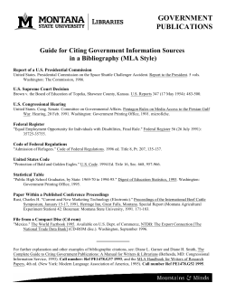 Guide for Citing Government Information Sources