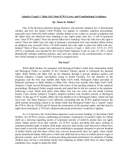 Adoptive Couple V. Baby Girl, State ICWA Laws, and Constitutional