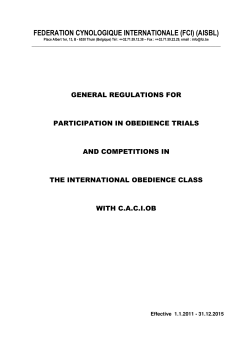 federation cynologique internationale (fci) (aisbl)