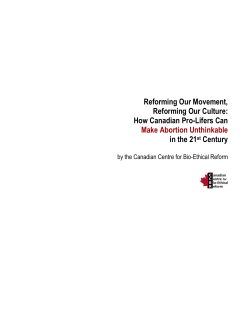 Reforming Our Movement, Reforming Our Culture: How Canadian