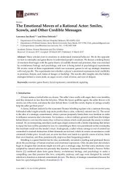The Emotional Moves of a Rational Actor: Smiles, Scowls, and Other