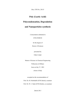 Poly (Lactic Acid) - ETH E-Collection