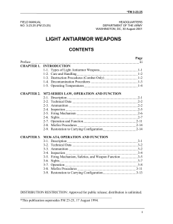 light antiarmor weapons