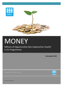 Millions of Opportunities Non Explored by You(th) in EU