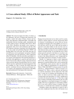 A Cross-cultural Study: Effect of Robot Appearance and Task