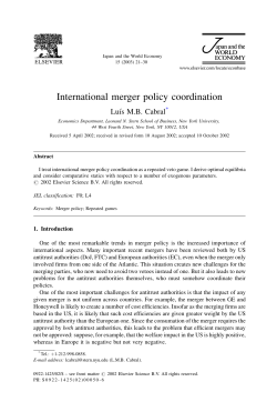 International merger policy coordination