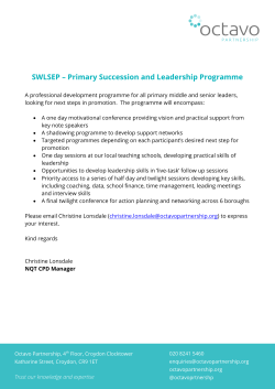 SWLSEP &ndash; Primary Succession and Leadership Programme
