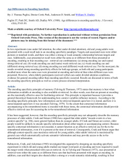 Age Differences in Encoding Specificity By