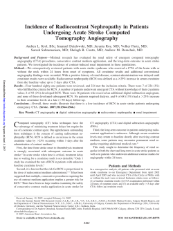 Incidence of Radiocontrast Nephropathy in Patients