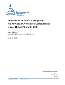 Prosecution of Public Corruption