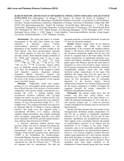 BARIUM ISOTOPE ABUNDANCES IN METEORITES