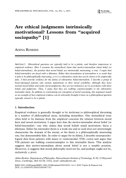 Are ethical judgments intrinsically motivational? Lessons from