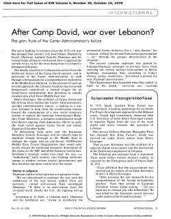 After Camp David, War Over Lebanon?