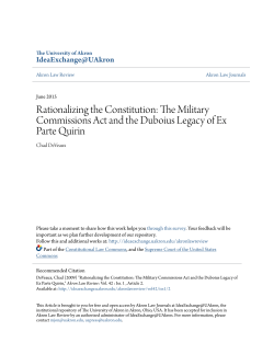 The Military Commissions Act and the Duboius Legacy of Ex Parte
