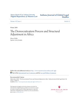 The Democratization Process and Structural Adjustment in Africa